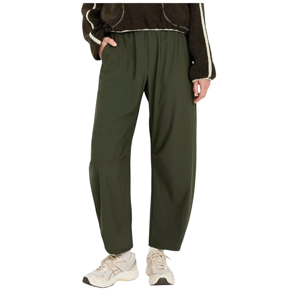 Old Navy High-Waisted SleekTech Barrel Ankle Pants Ancient Forest Medium